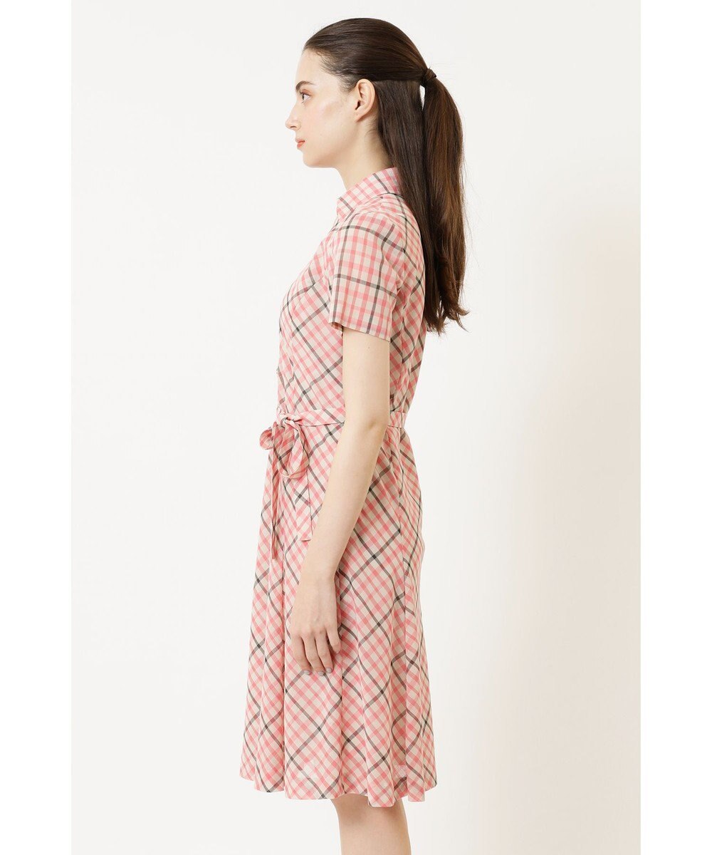 DAKS ウールボイル フィット＆フレア チェック ワンピース 