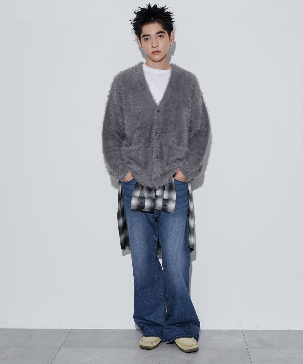 WEGO 【ユニセックス着用ITEM】フェザーカーディガン 
