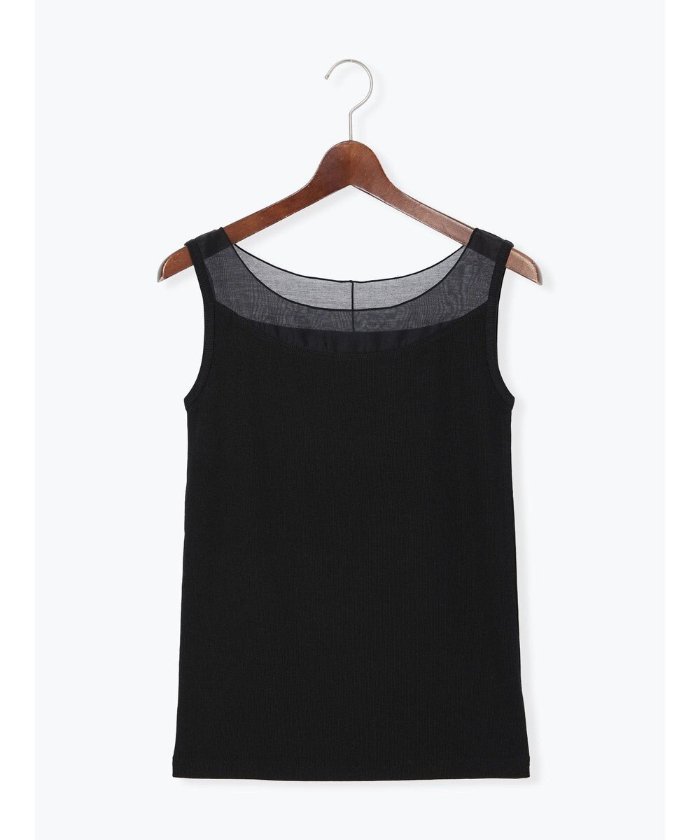 Te chichi 【接触冷感】シアー切替スクエアネックタンクトップ 