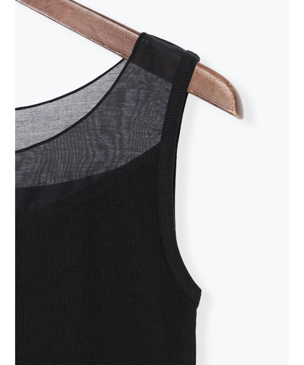 Te chichi 【接触冷感】シアー切替スクエアネックタンクトップ 