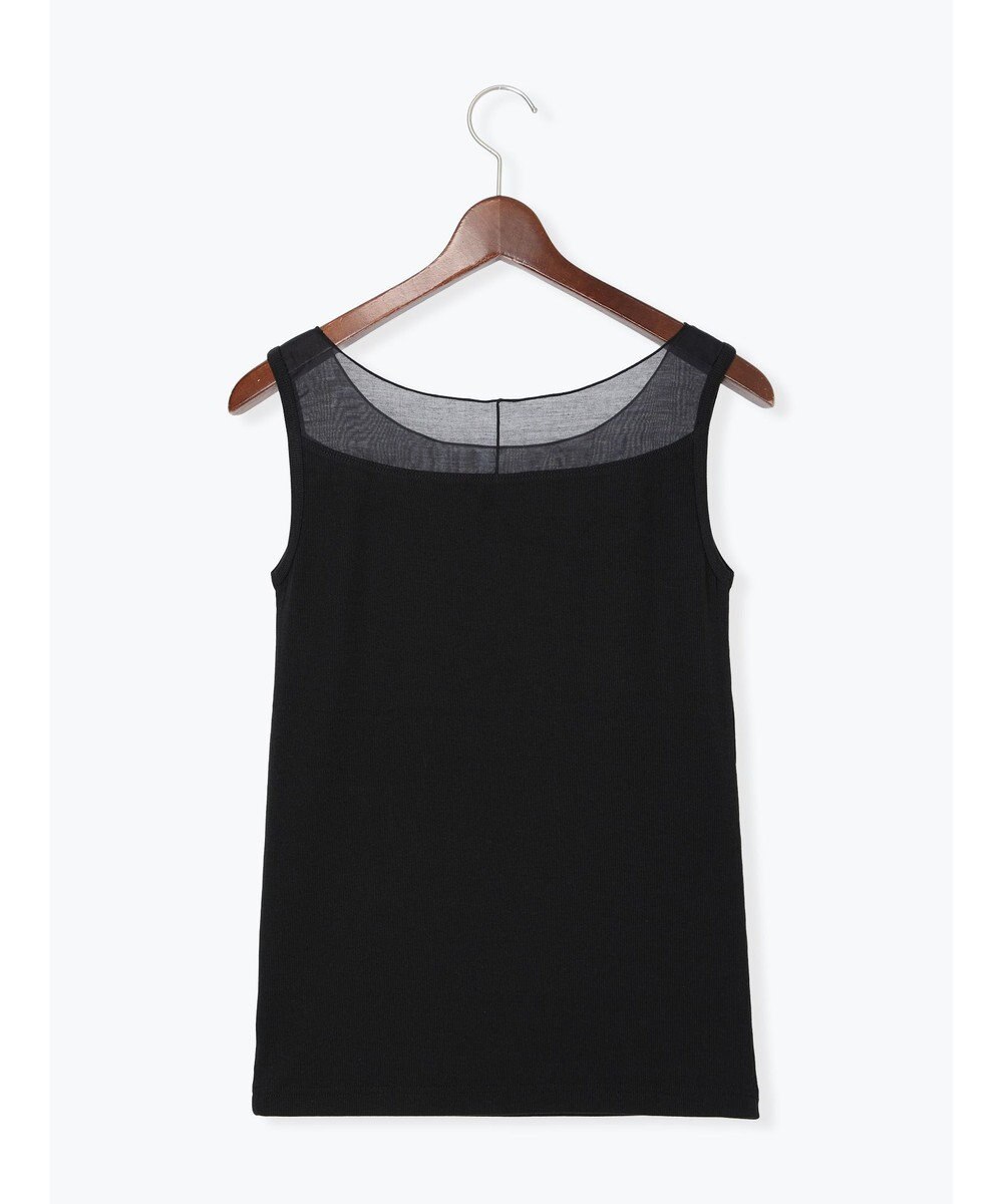 Te chichi 【接触冷感】シアー切替スクエアネックタンクトップ 