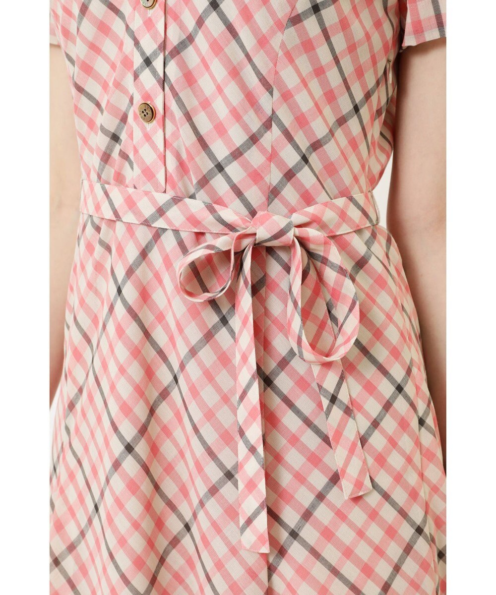 DAKS ウールボイル フィット＆フレア チェック ワンピース 