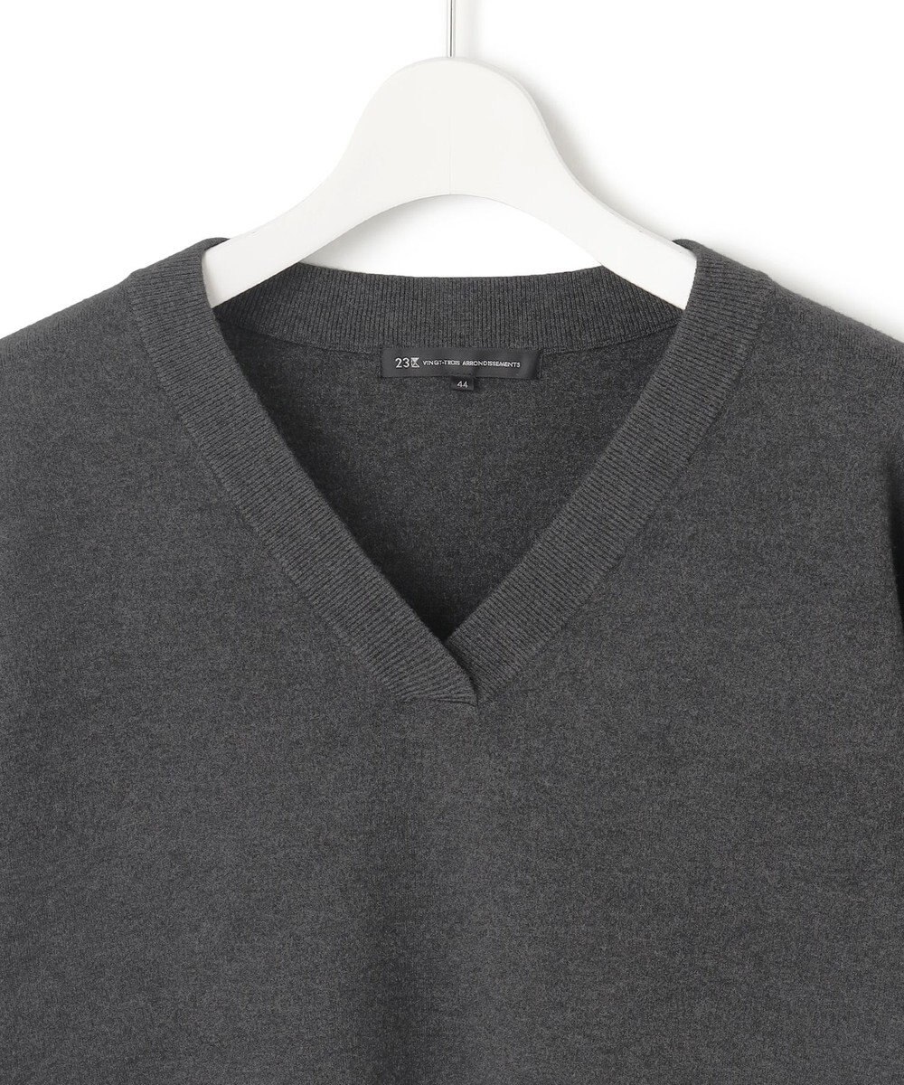 23区 L 【Lサイズ限定】ヴィスコースストレッチ Ｖネック ニット 