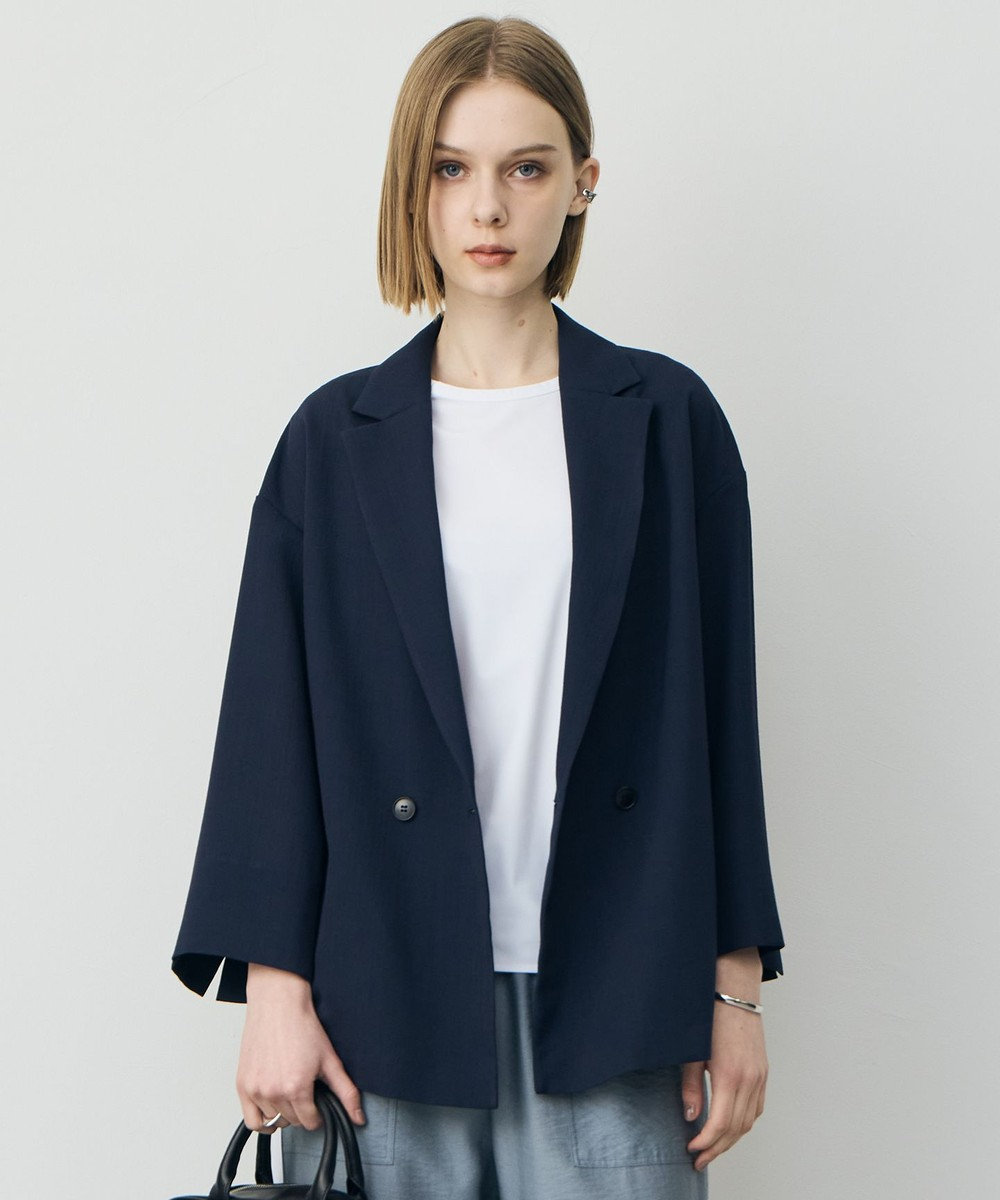 ICB L ドライアセテートスラブ 8分袖ジャケット 