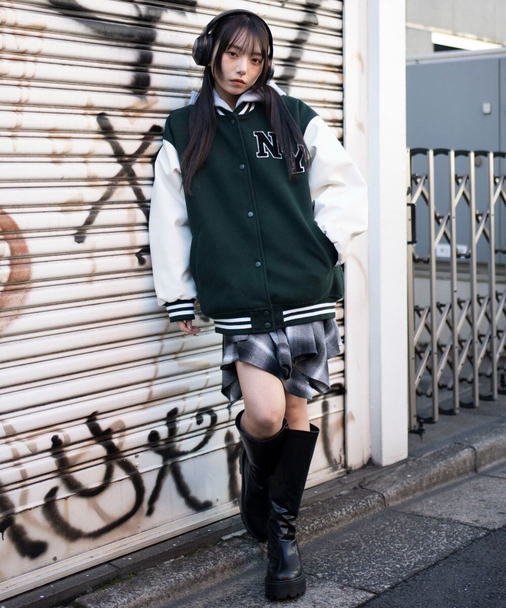 WEGO 2WAYフード付きビッグスタジャン 