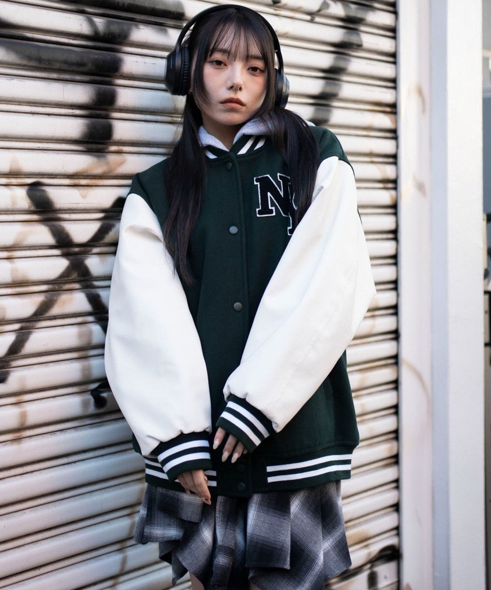 WEGO 2WAYフード付きビッグスタジャン 