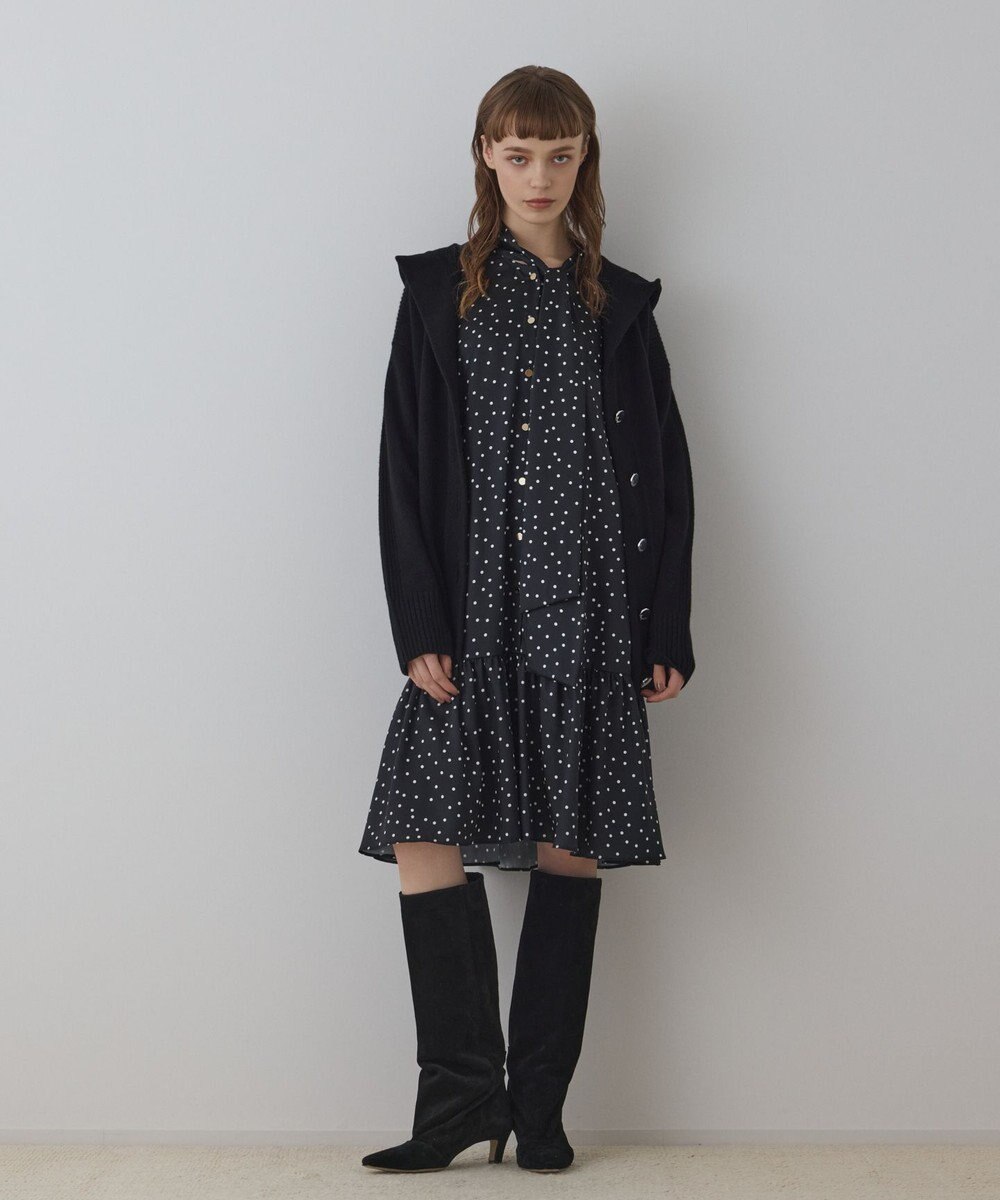 GRACE CONTINENTAL ウールフードニットカーディガン 