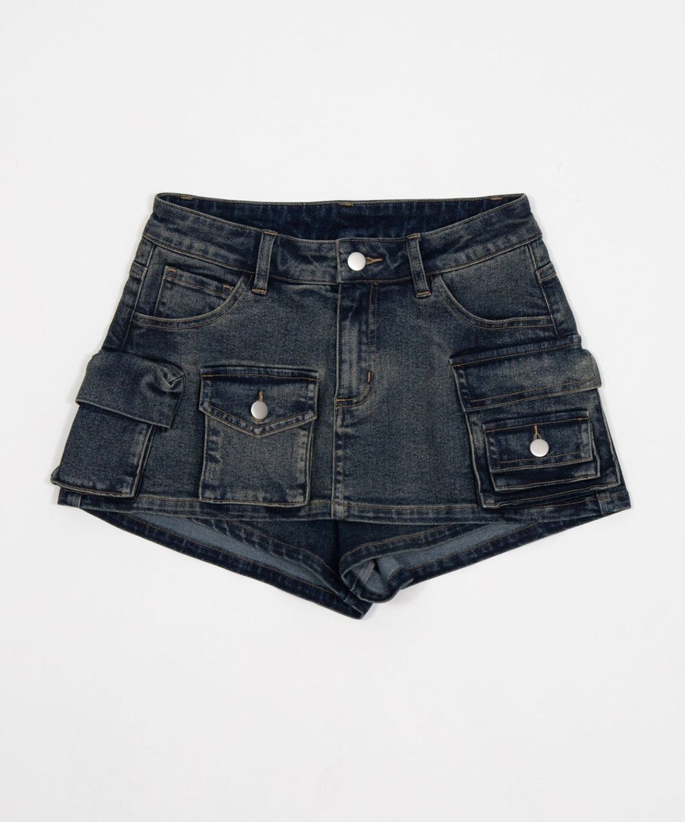 WEGO マルチポケットデニムミニスカパン 