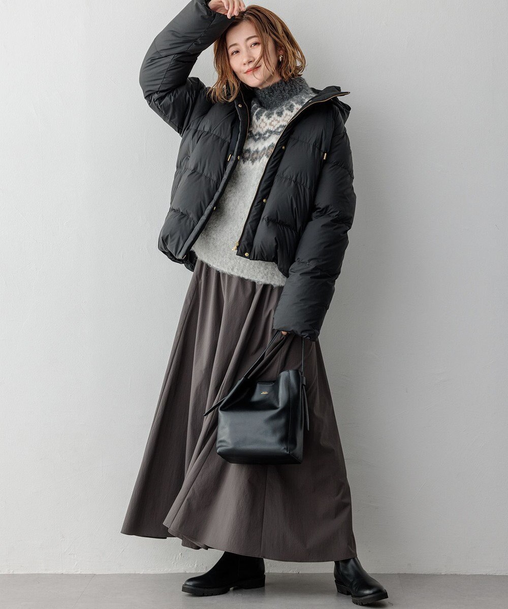 23区 L シャギージャガード タートルネック ニット 