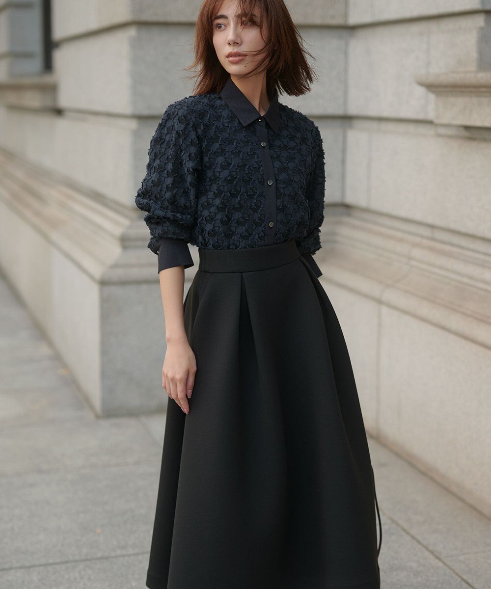 UNFILO L 【VERY×UNFILOコラボ】BEAUTY FORM JERSEY+ ボリューム フレアスカート 