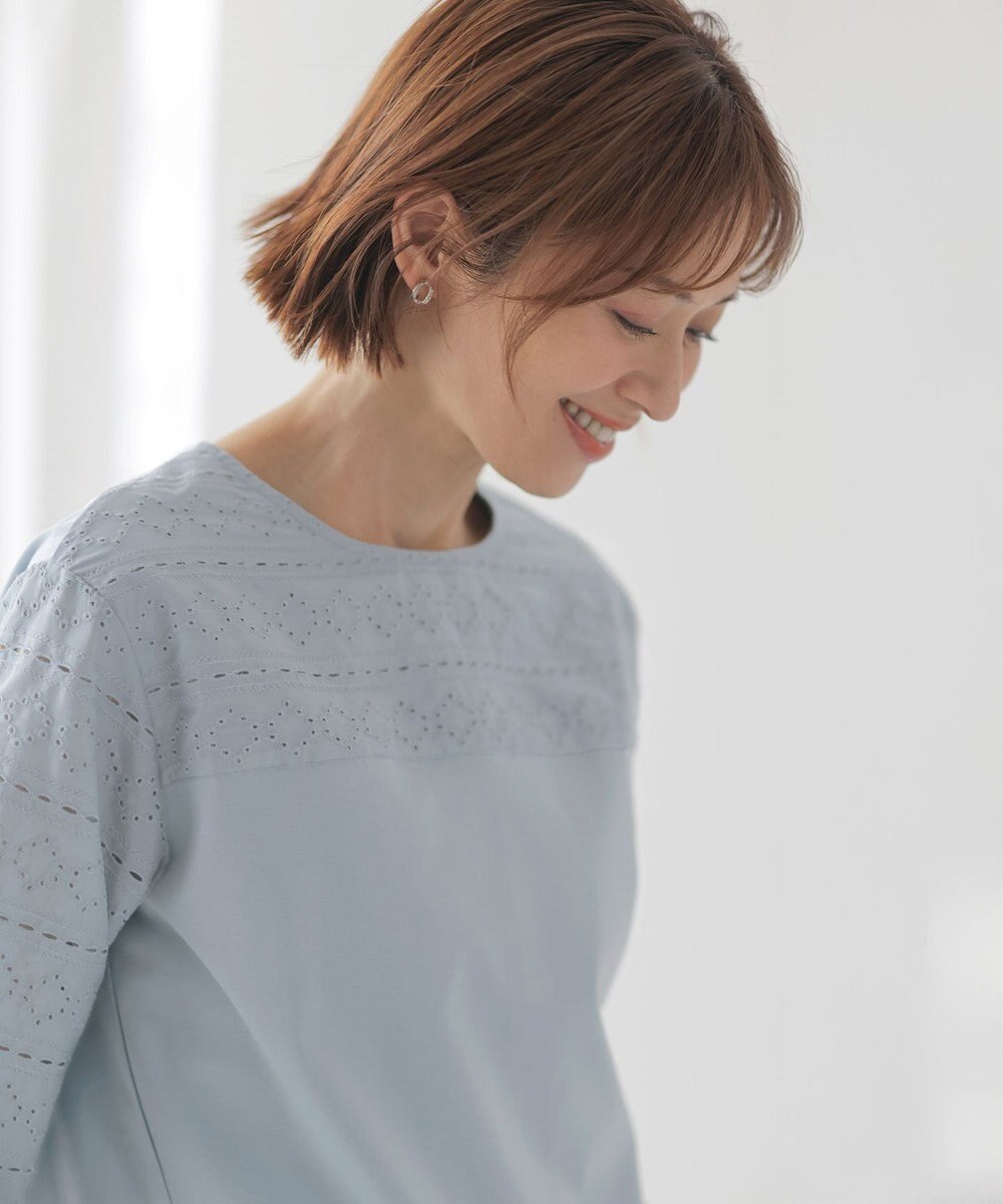 J.PRESS LADIES 【洗える】スムースジャージー 刺繍 カットソー 