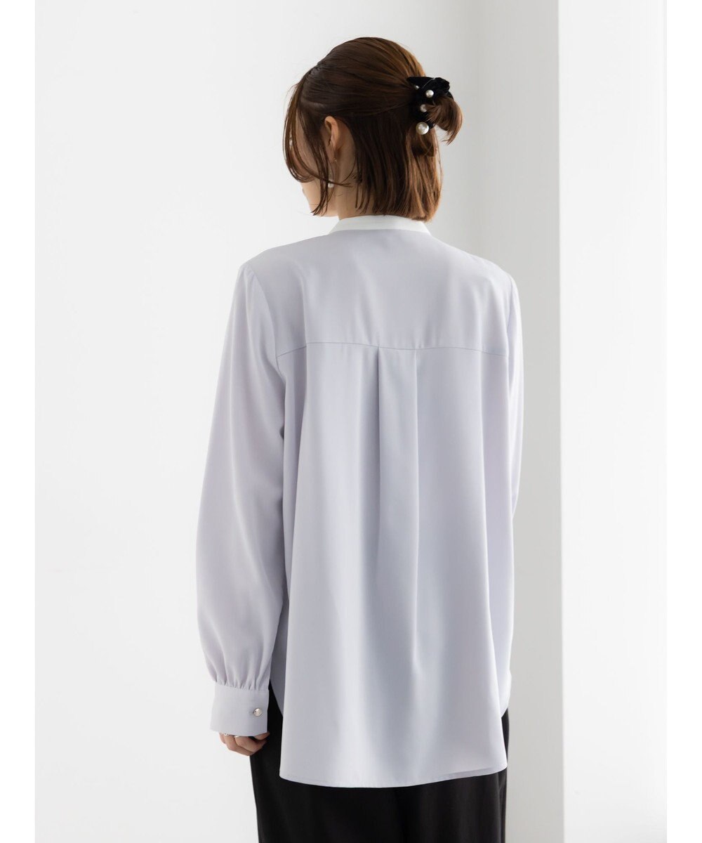 Te chichi フロントフリルバイカラーブラウス 