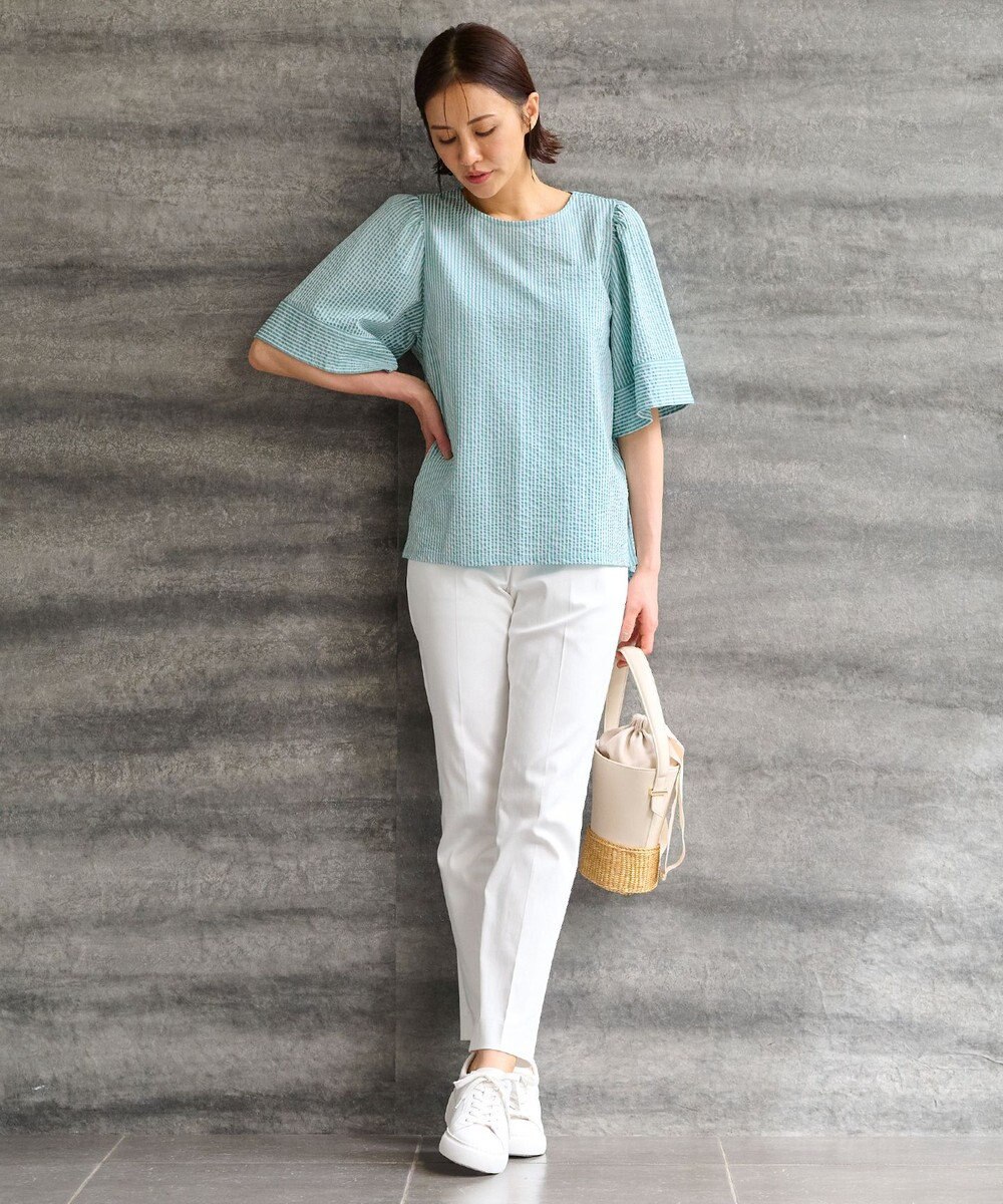 自由区 【WEB限定・洗える・XSサイズあり】シャドウサッカー カットソー 