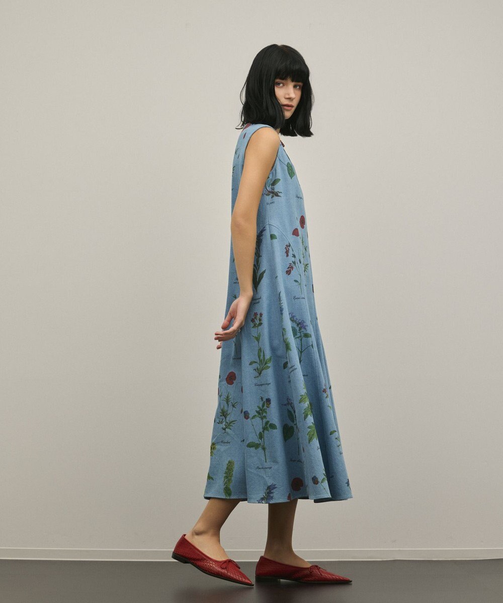 GRACE CONTINENTAL ボタニカルプリントフレアワンピース 