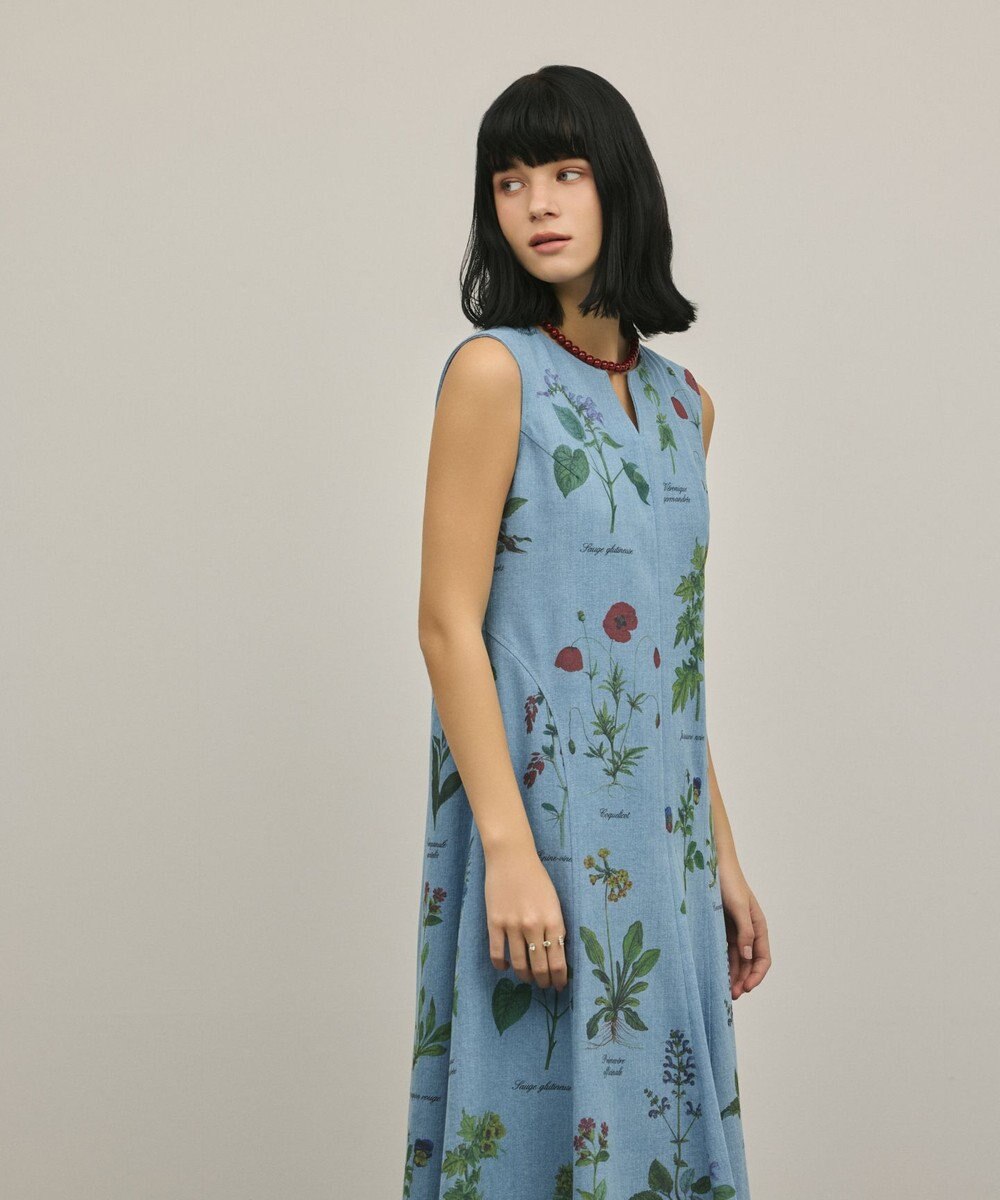 GRACE CONTINENTAL ボタニカルプリントフレアワンピース 