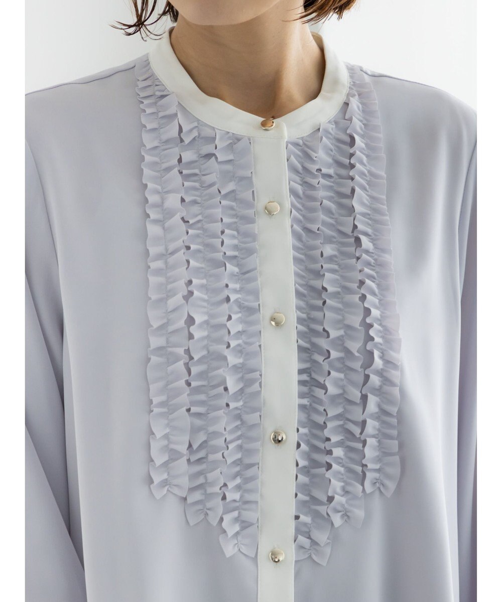 Te chichi フロントフリルバイカラーブラウス 