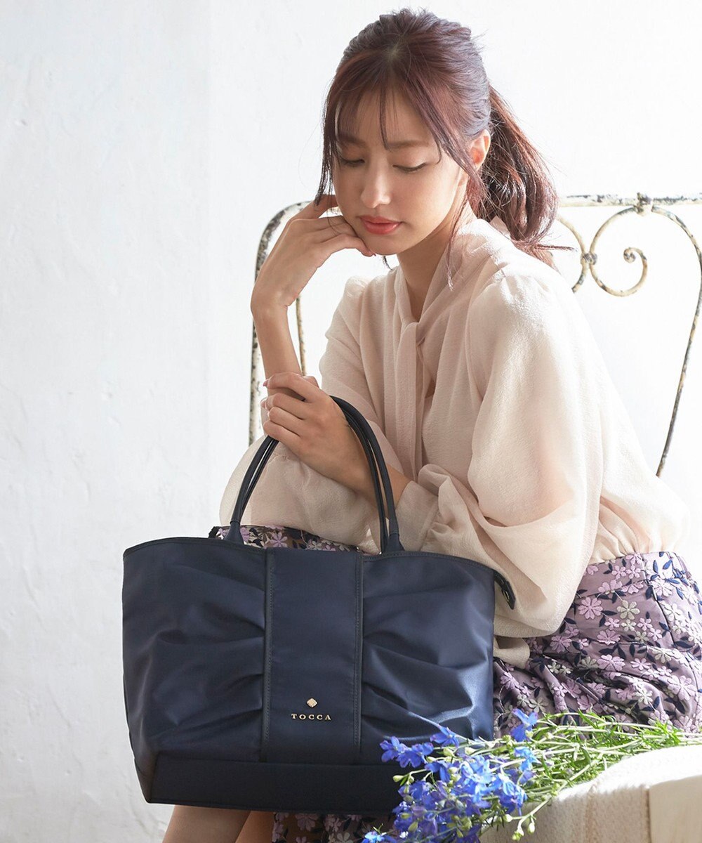 RIBBON KNOT DAILY TOTE トートバッグ, ブラック系, F