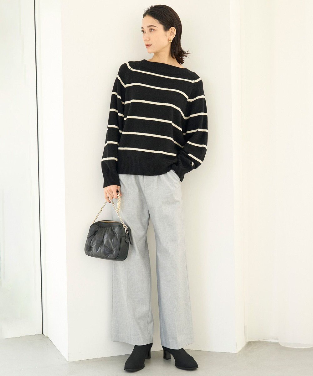 UNFILO カシミヤブレンド オフネックニット 