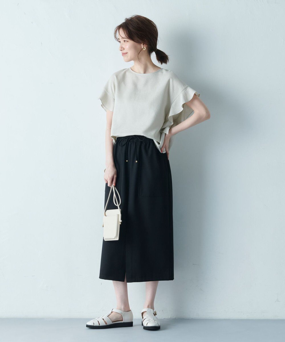 ANY 【接触冷感/UVケア/ウエストゴム/洗濯機可能】イージケアタイトスカート 