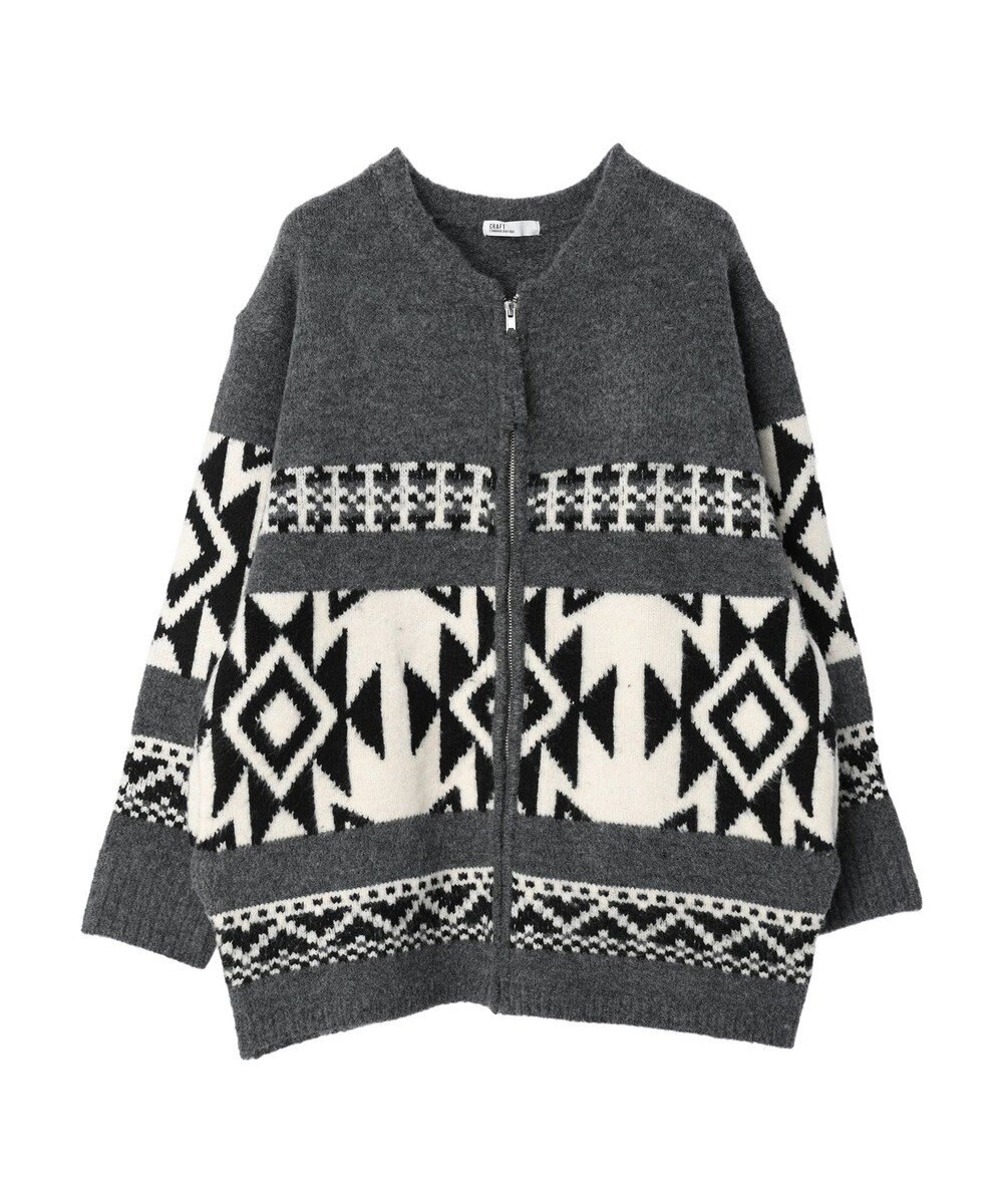 CRAFT STANDARD BOUTIQUE オルテガ柄ニットＺＩＰブルゾン 