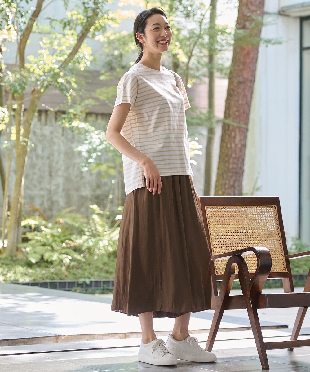 自由区 L 【UV加工・洗える】ハイカウントボーダー カットソー 