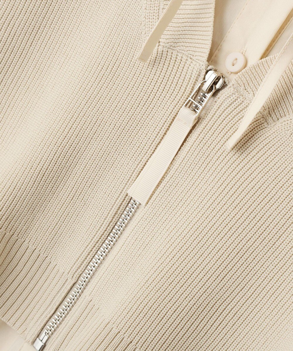 YECCA VECCA ZIPニットレイヤードフーディーシャツ 