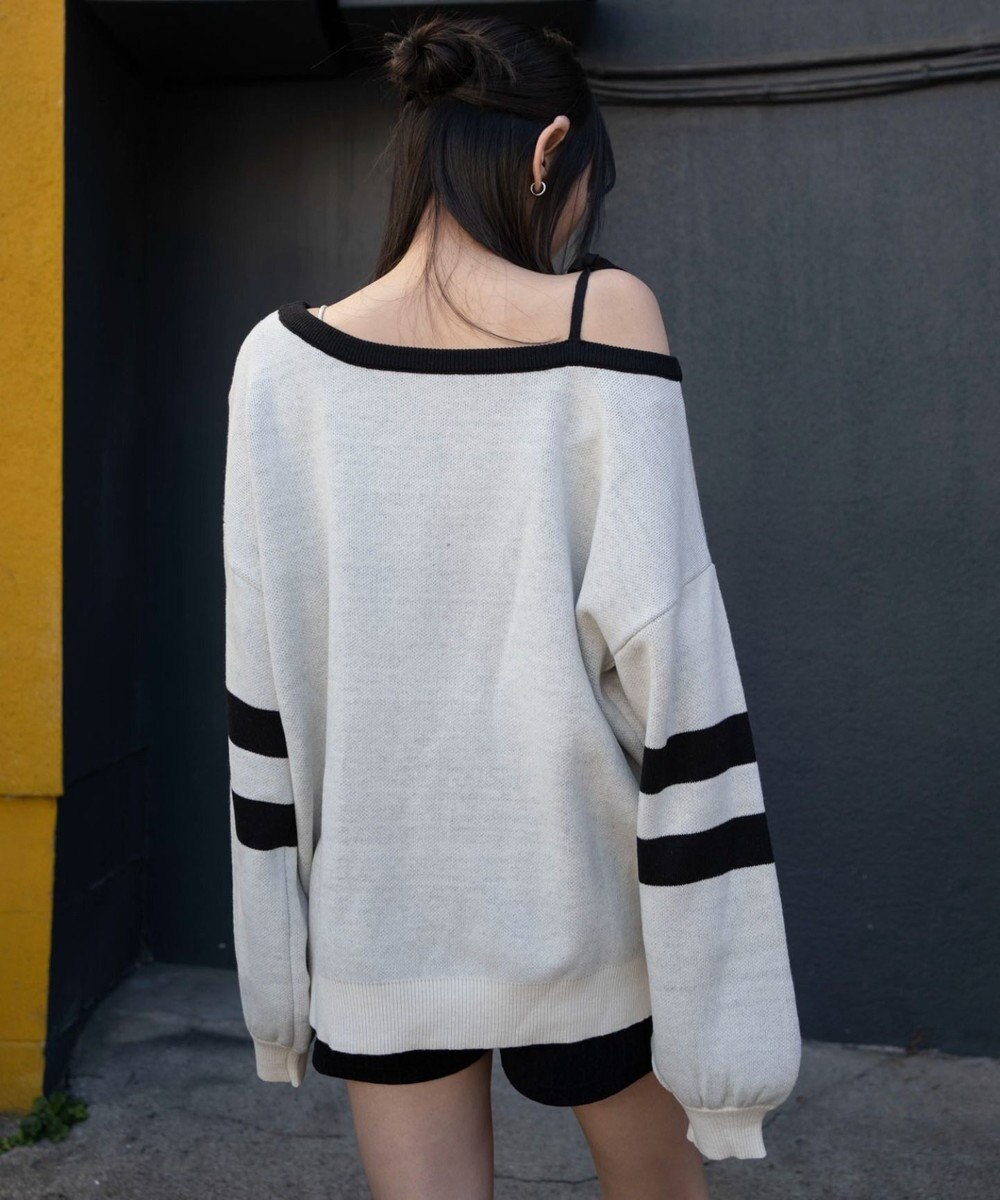 WEGO 2WAYグラフィックワンショルニット 