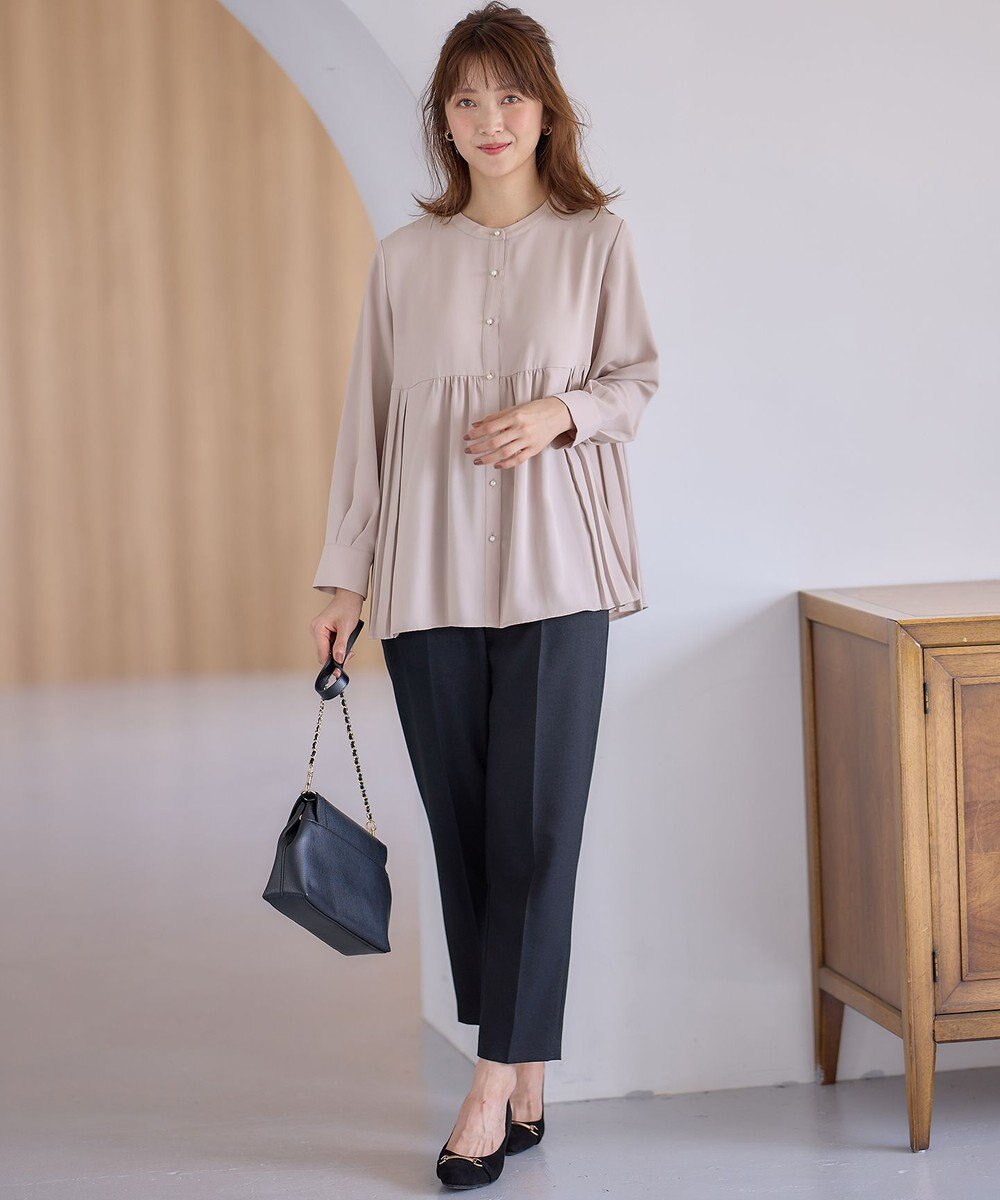 ANY SIS 【洗える】サイドバックルタックテーパード パンツ 