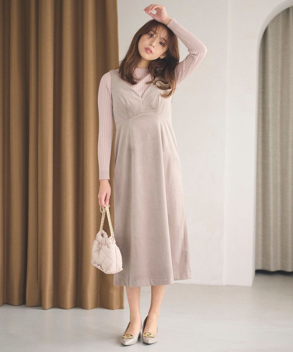 Feroux 【洗える】ロゴリブ プルオーバー ニット 