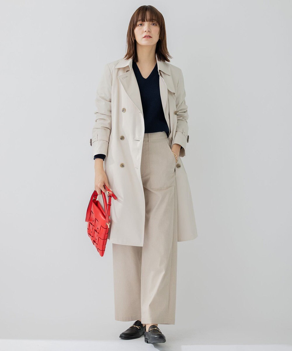 23区 S コットンポリエステルギャバジン ロング トレンチコート 