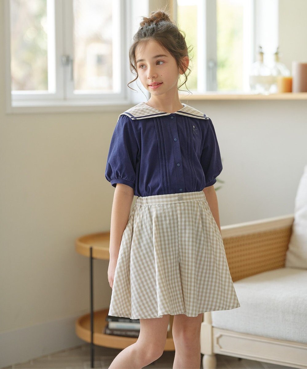 組曲 KIDS 【110-140㎝】フレアーギンガム ショートパンツ 