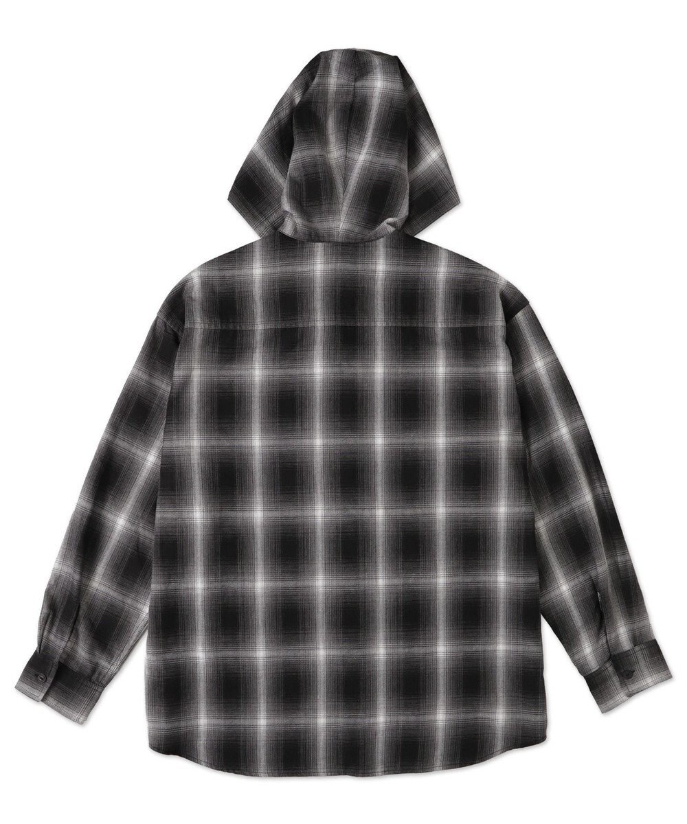 WEGO オンブレチェックフードシャツ（LS） 