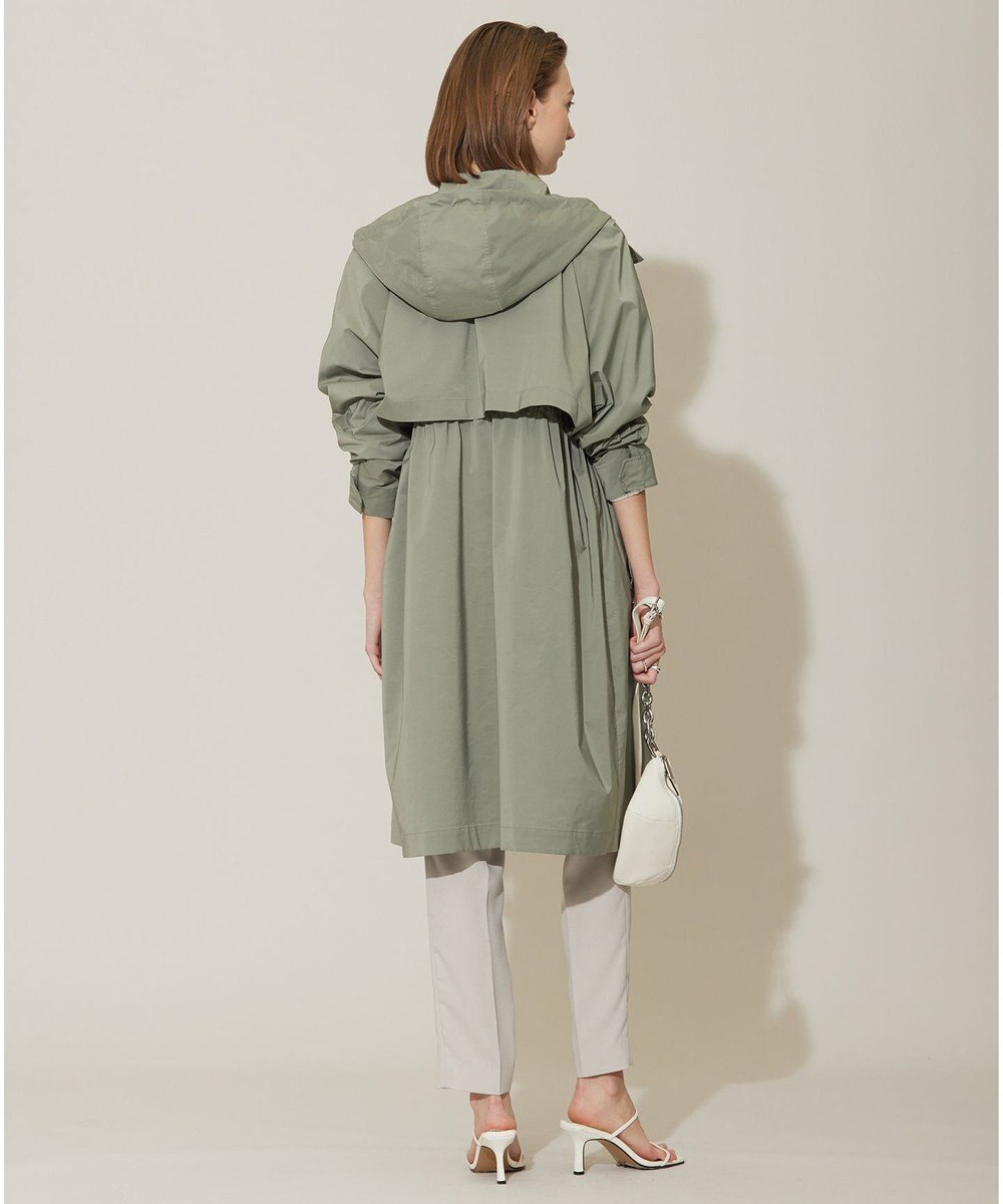 ICB 【撥水加工】 メモリーストレッチタフタ フーデットコート 