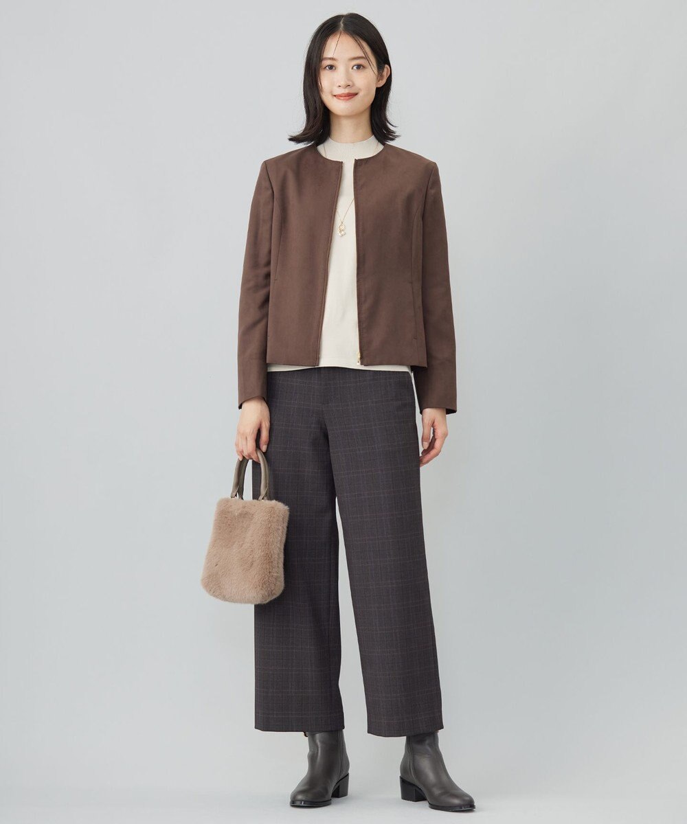 J.PRESS LADIES L 【洗える】シルセームスエード ブルゾン 