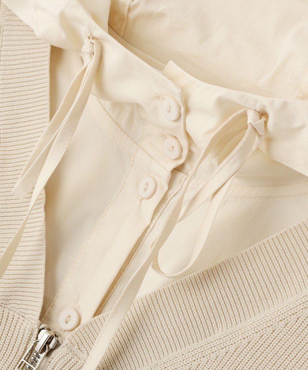 YECCA VECCA ZIPニットレイヤードフーディーシャツ 