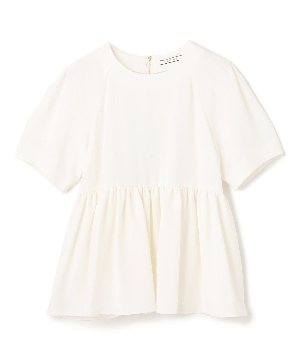 BEIGE， 【洗える】ACHILLEA / ペプラムバックファスナーブラウス 