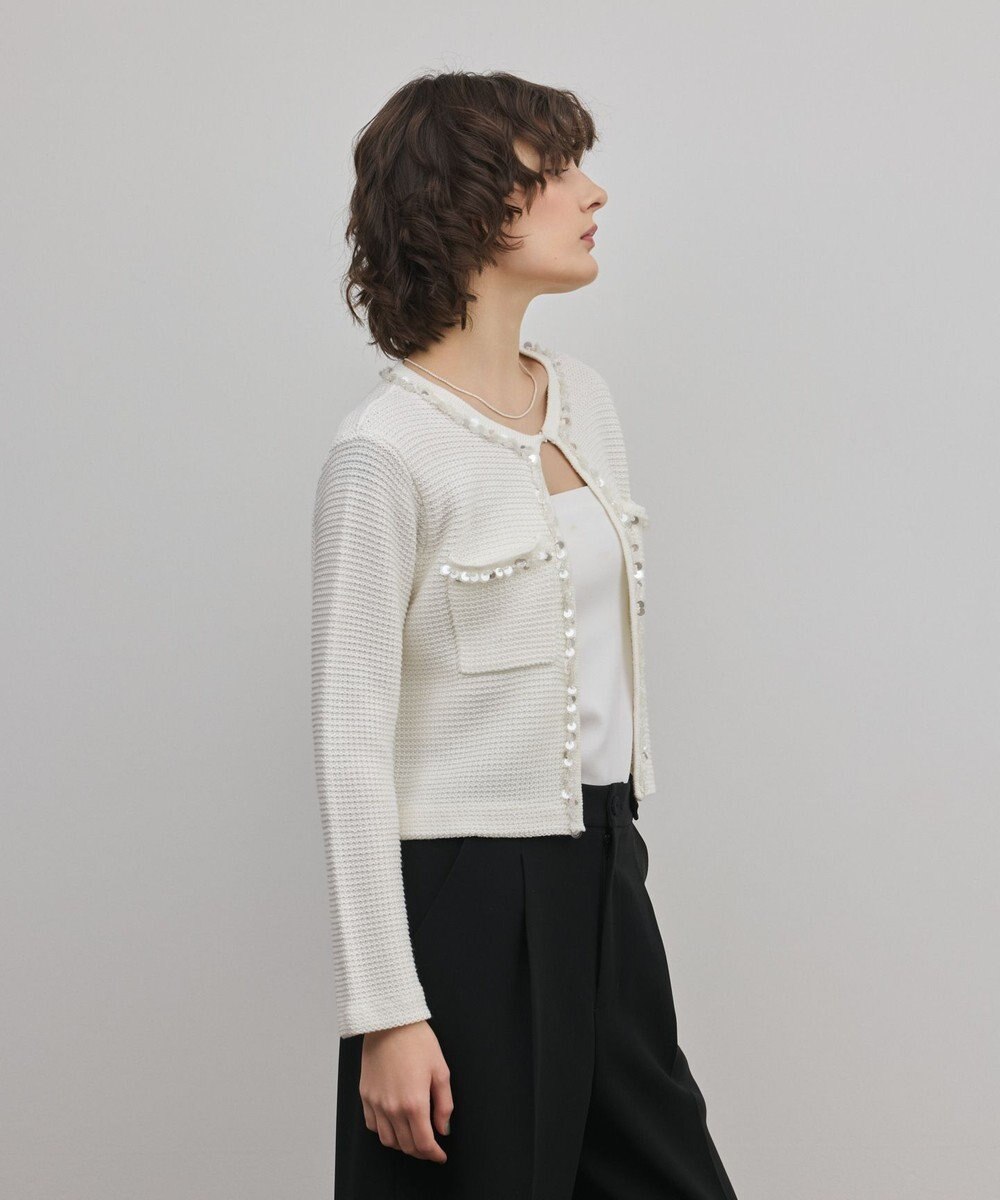 GRACE CONTINENTAL ブレードツイードニットジャケット 