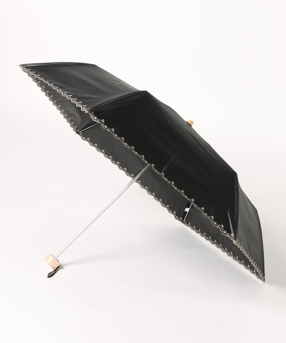 UNBILLION カシュネ cachenez / PUフローラルラメ刺繍3段折りたたみ傘 