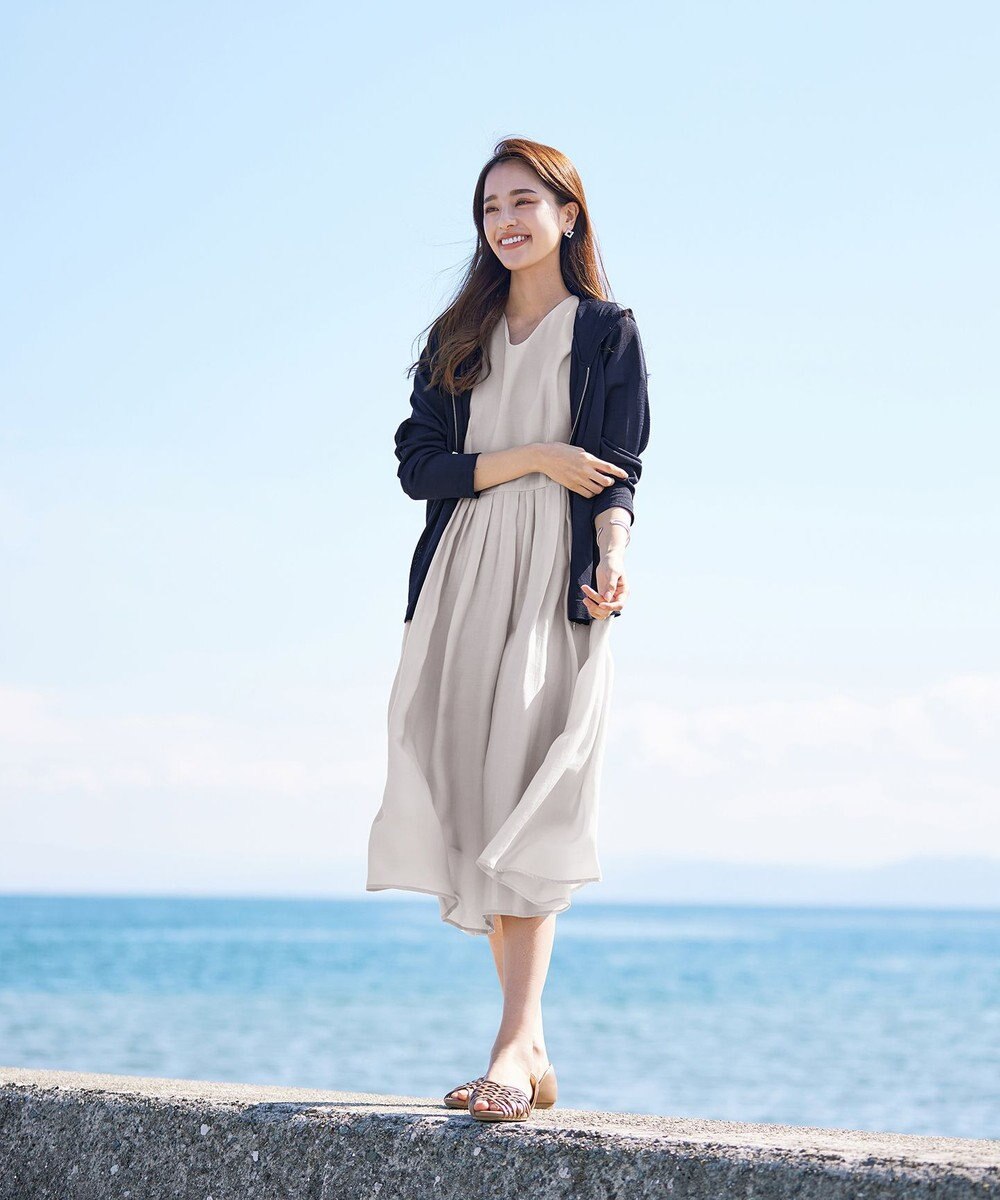 Tiaclasse L 【小倉優子さん着用】【洗える】サマーニットショートパーカー 