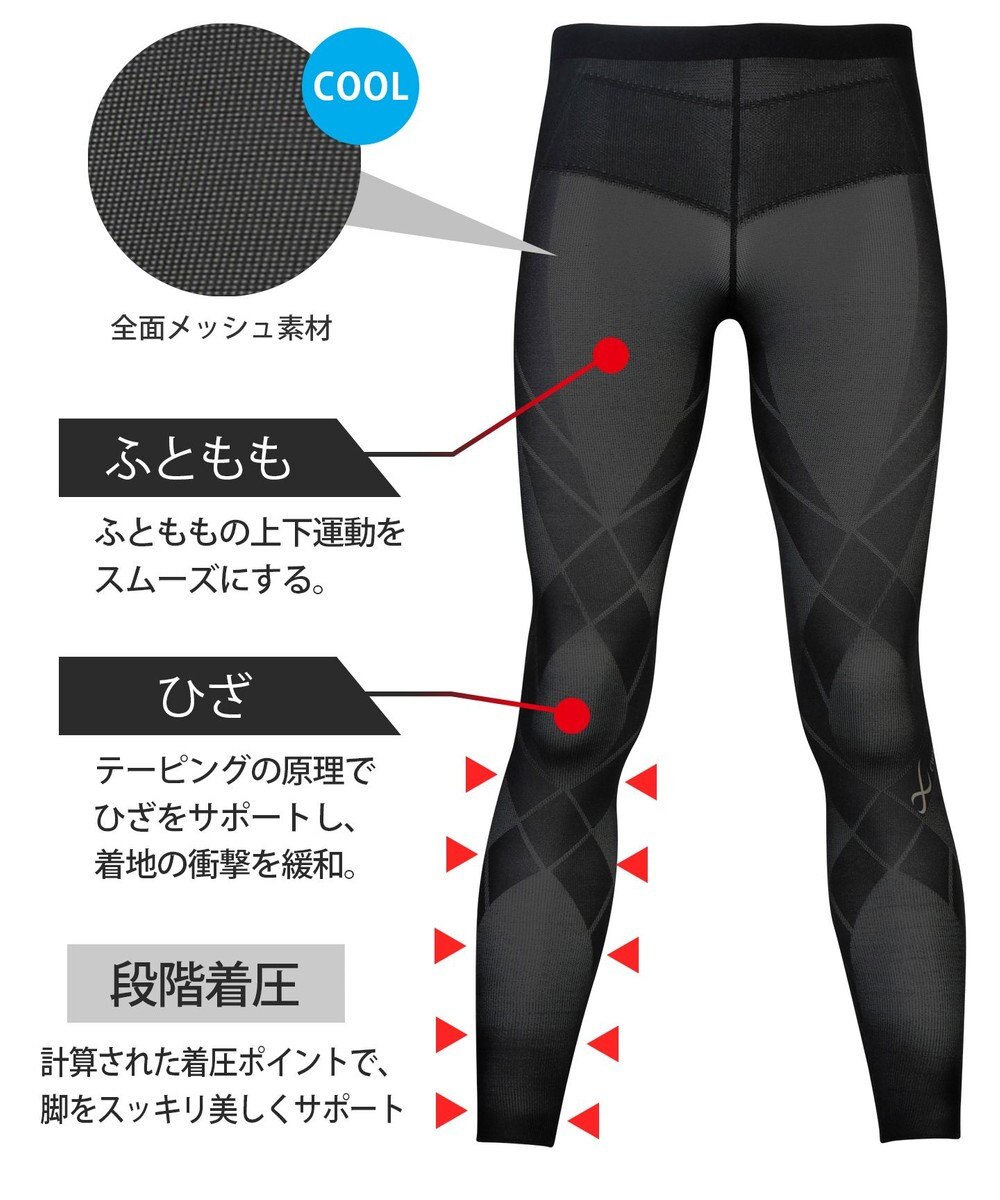 CW-X 【MEN】下半身フルサポート　ジェネレーターモデル　熱・ムレを逃して涼しく快適　/ワコール　HZO779 