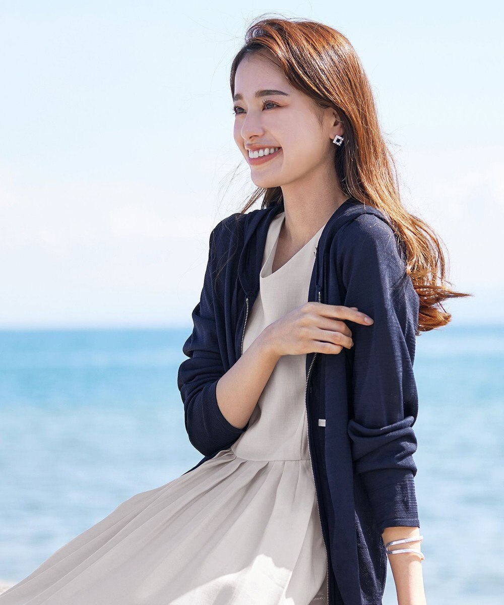 Tiaclasse L 【小倉優子さん着用】【洗える】サマーニットショートパーカー 