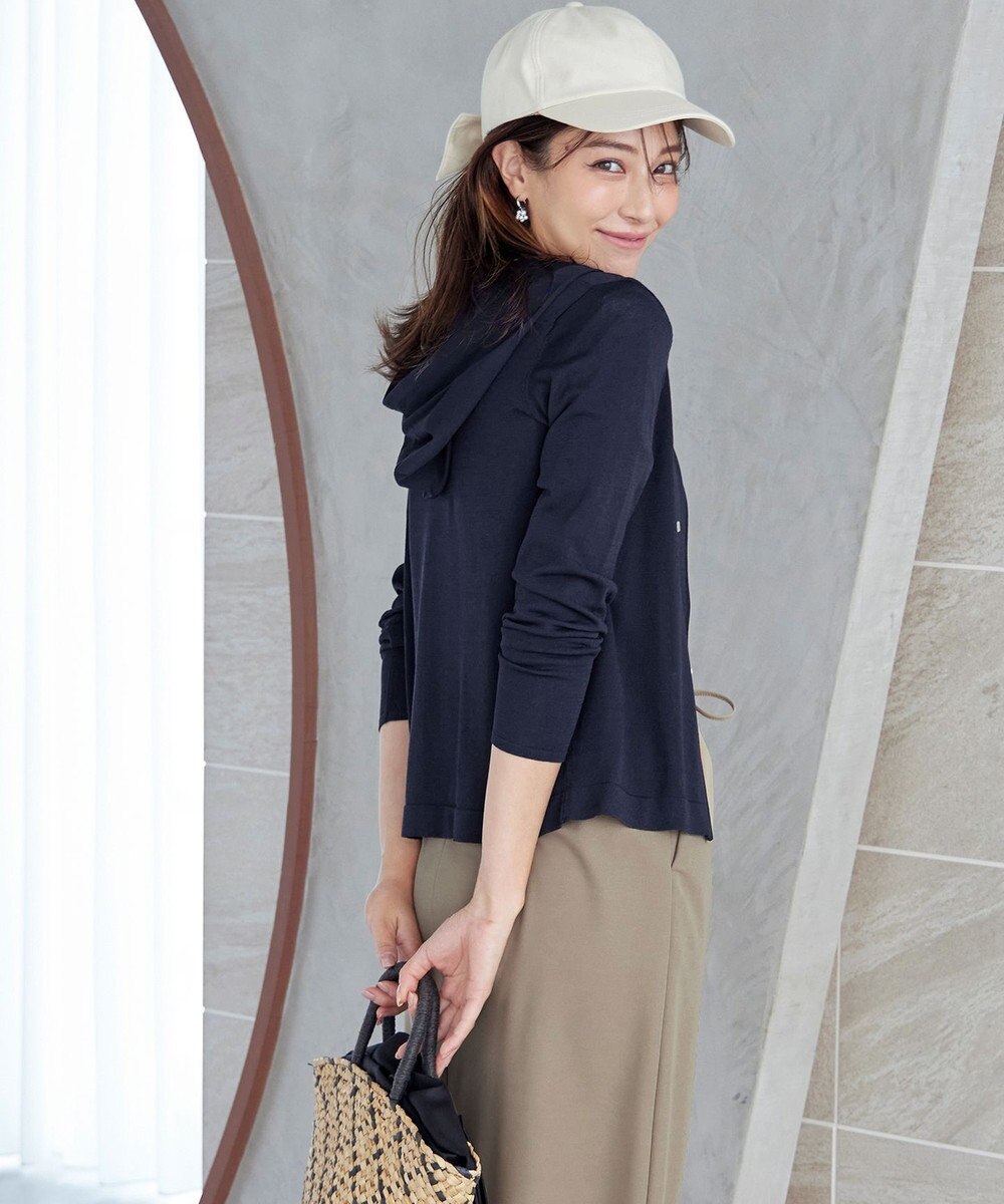 Tiaclasse L 【小倉優子さん着用】【洗える】サマーニットショートパーカー 