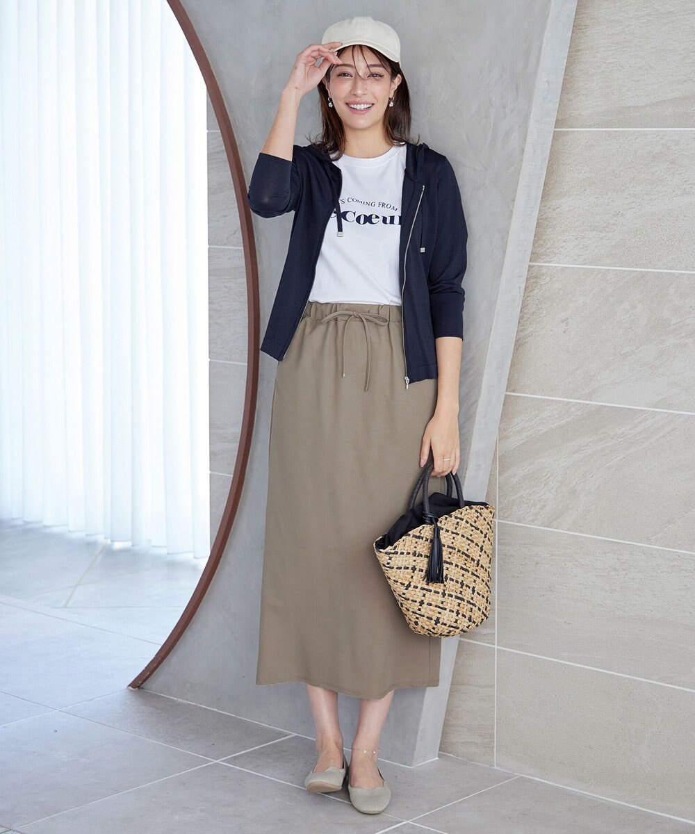 Tiaclasse L 【小倉優子さん着用】【洗える】サマーニットショートパーカー 