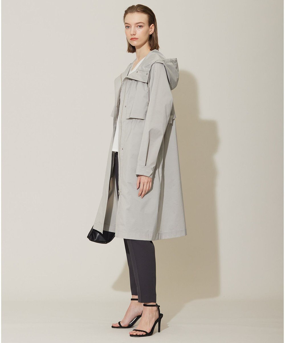 ICB 【撥水加工】 メモリーストレッチタフタ フーデットコート 