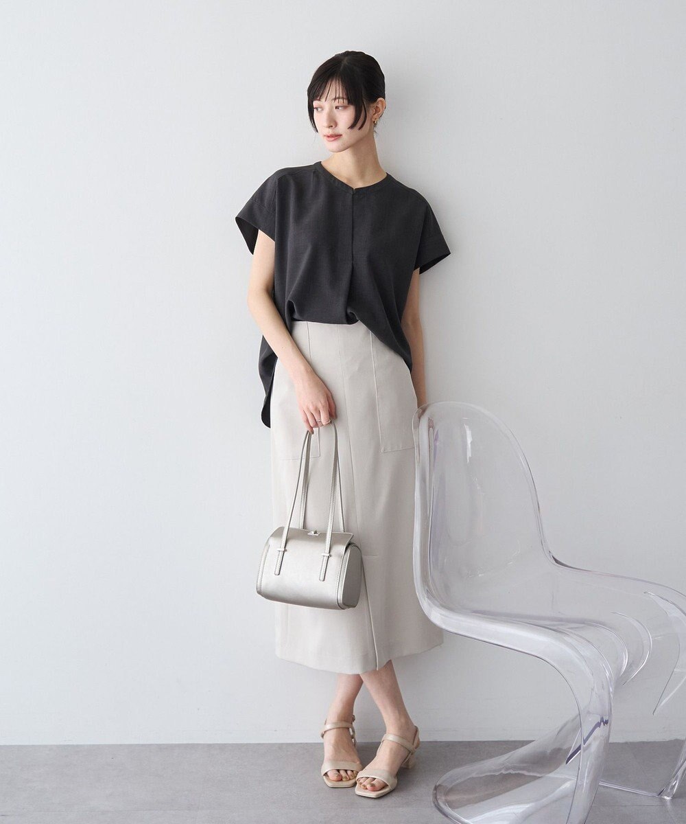 YECCA VECCA 【マシンウォッシャブル】サラサラスキッパーブラウス 