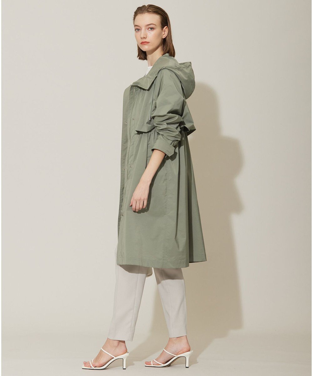 ICB 【撥水加工】 メモリーストレッチタフタ フーデットコート 