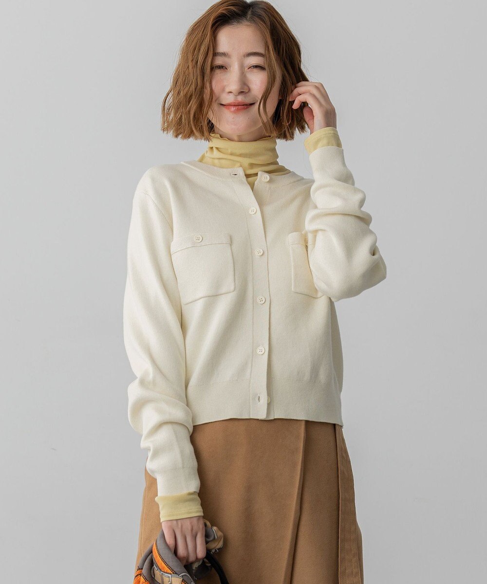 23区 L 【滝沢眞規子さん着用】コットンカシミヤ ポケット カーディガン 