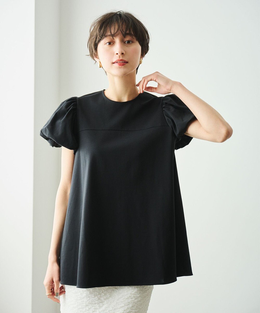 #Newans 【洗える】Aラインパフスリーブカットソー 