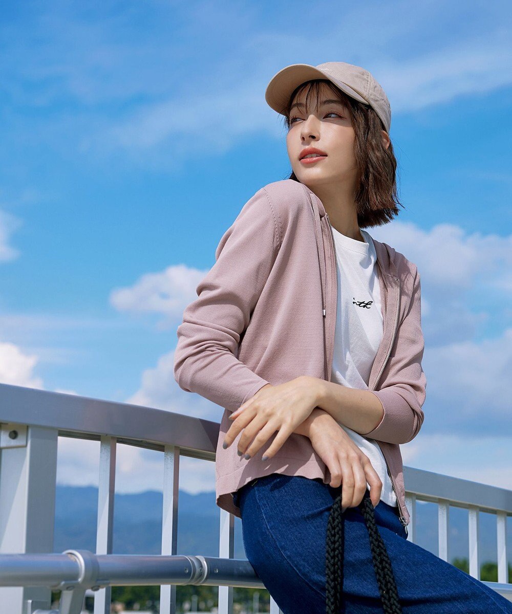 Tiaclasse L 【小倉優子さん着用】【洗える】サマーニットショートパーカー 