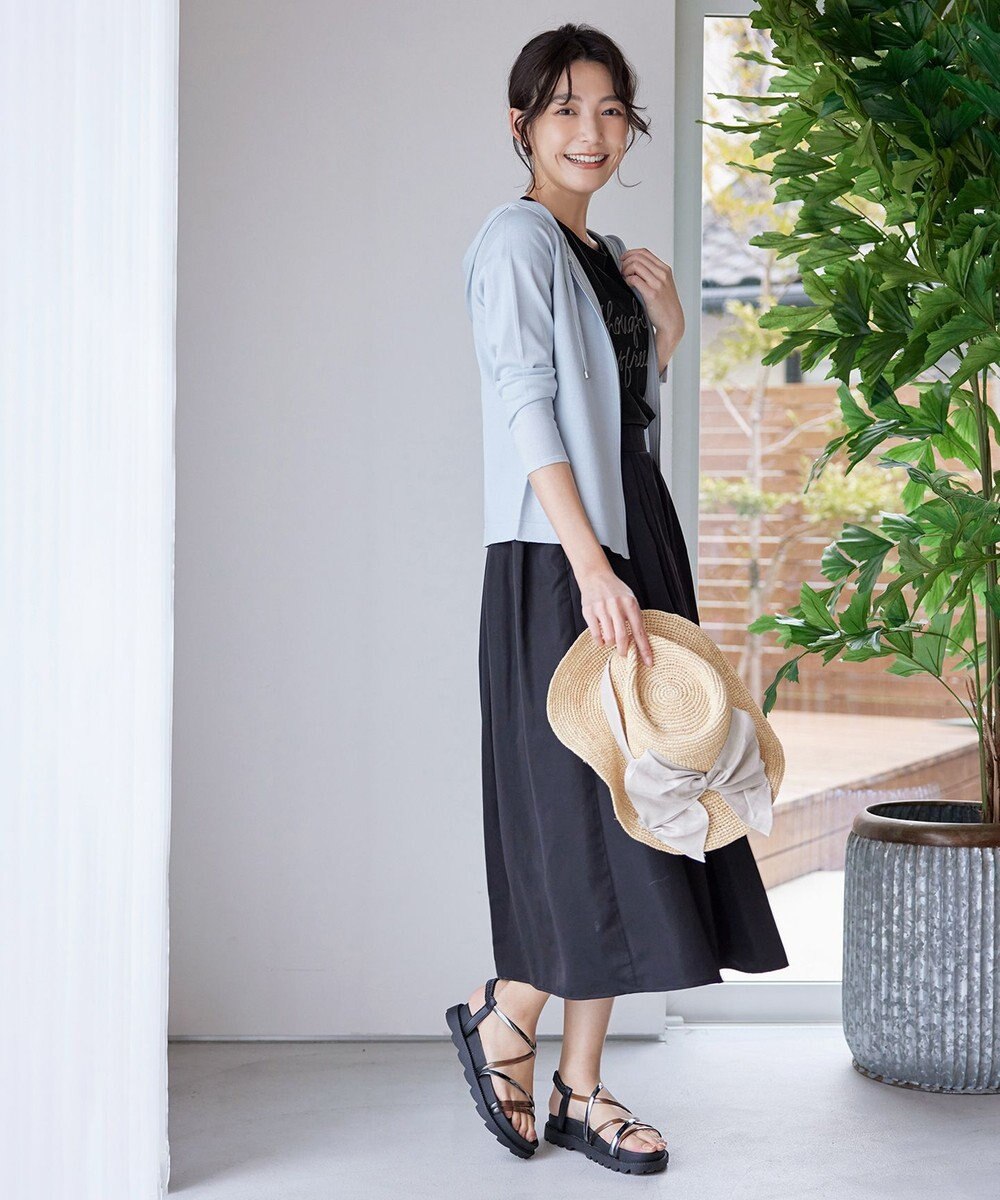 Tiaclasse L 【小倉優子さん着用】【洗える】サマーニットショートパーカー 